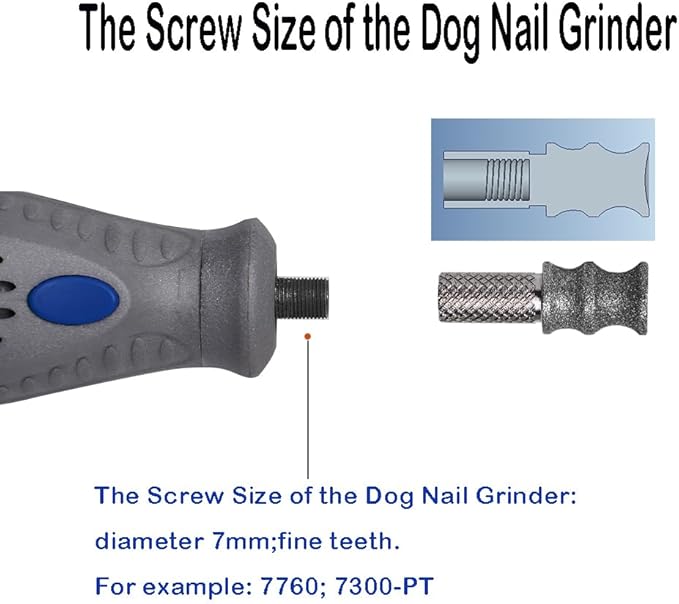 Diamond Dremel Dog Nail Grinder Bits for Rotary Tool-1/8'' Dremel Dog Nail Grinder Attachment-Pet Nail Grinder Bit Work for Animals Nail Care (XX Large T)