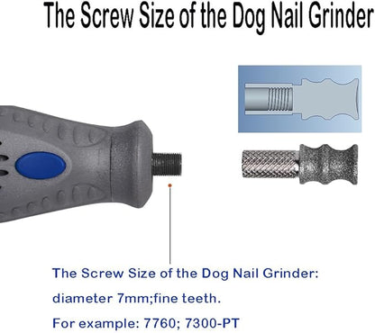 Diamond Dremel Dog Nail Grinder Bits for Rotary Tool-1/8'' Dremel Dog Nail Grinder Attachment-Pet Nail Grinder Bit Work for Animals Nail Care (XX Large T)