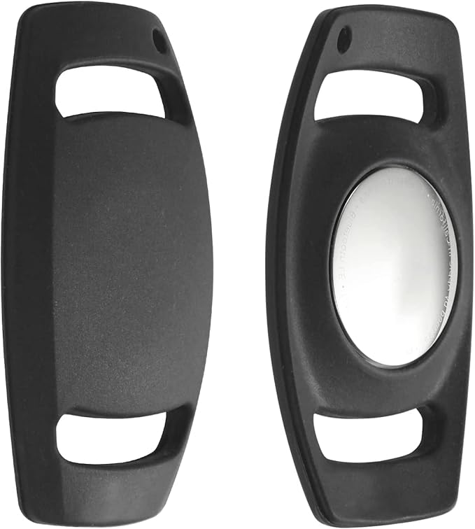 Airtag Dog Collar Holderï¼_nti-Lost Silicone Case Accessories for Air Tag GPS Trackingï¼_ompatible with Dogs Cats Pets Collar (2 Pack, Black)