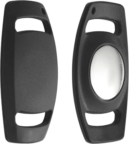 Airtag Dog Collar Holderï¼_nti-Lost Silicone Case Accessories for Air Tag GPS Trackingï¼_ompatible with Dogs Cats Pets Collar (2 Pack, Black)