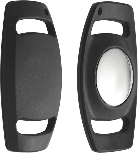 Airtag Dog Collar Holderï¼_nti-Lost Silicone Case Accessories for Air Tag GPS Trackingï¼_ompatible with Dogs Cats Pets Collar (2 Pack, Black)