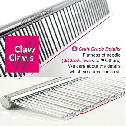 6.1" Comb with Rounded Ends Spine, Pet Comb for Professional Groomer Tool, for Short to Medium Haired Dog, Cat and other pets.