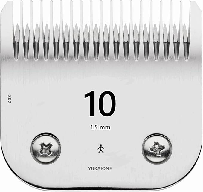#10 Dog Cat Clipper Blade - SK2 High-Hardness Steel, Fits Andis, Oster, Wahl - 1/16" Cut for Precise Trims