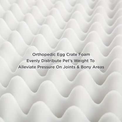 Bedsure Medium Dog Beds for Medium Dogs - Orthopedic Dog Beds with Removable Washable Cover, Egg Crate Foam Pet Bed Mat, Suitable for Dogs Up to 35lbs, Light Grey