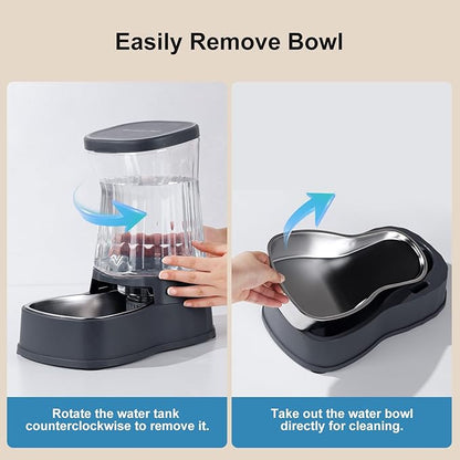 Gardner Pet Automatic Dog Water Dispenser Gravity Stainless Steel Water Waterer Feeder, 100% BPA-Free Large Capacity Water Feeding Bowls for Medium & Large-Sized Dogs,Cats, Other Pets -(2.1 Gallons)