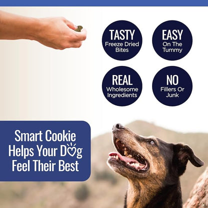 Smart Cookie Freeze Dried Beef Liver Bites - Single Ingredient Freeze Dried Beef Liver Dog Treats for Low Calorie Training Treats for Dogs or Dog Food Topper - Made in USA - 2oz Bag, 3 Pack