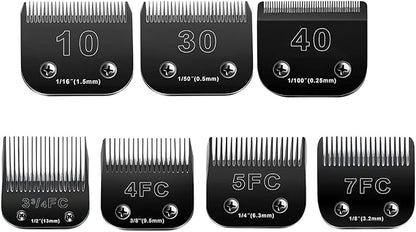 7pack Dog Grooming Blades Compatible with Andis Dog Clippers Blades,Dog Clipper Blades Compatible with Oster A5,Wahl km10 Dog Clippers,Stainless-Steel Blade Sharp