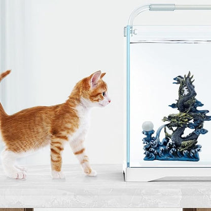 Bearded Dragon Tank Accessories, Fish Tank Decoration, Resin Accessories, for Betta Fish & Shrimp,Improvement Your Fish Tank Overall Aesthetic Dragons Decoration (Dragons 7.5"x7.1"x2.5")