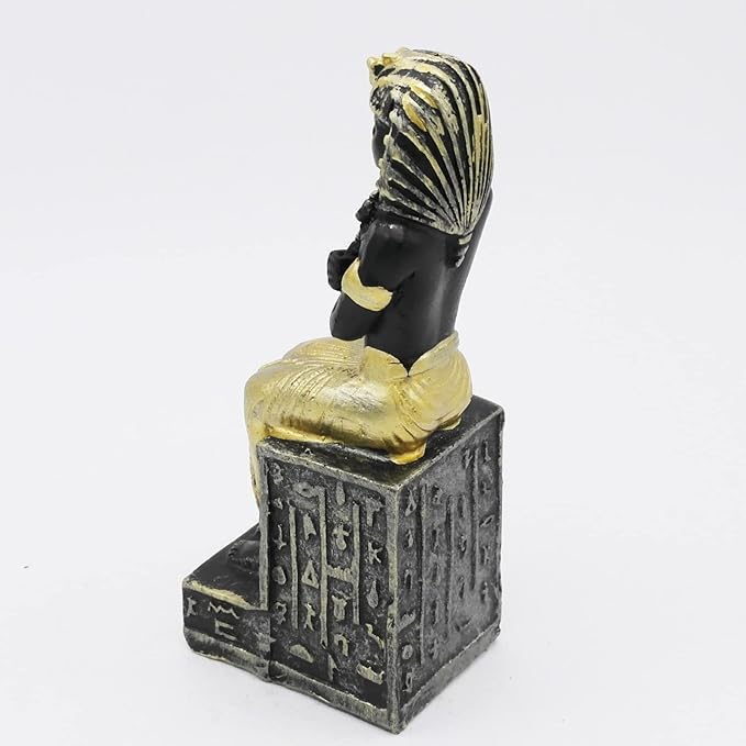 Reptile Tank Decorations Aquarium Egyptian Pharaoh Betta Fish Tank Statues Figurine Sculpture Ancient Egypt Turtle Lizard Spider Tanks Terrarium Décor Ornament Pet Gold