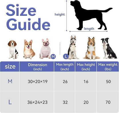 A4Pet Soft Dog Crate, Folding Dog Crate - 30 Inch Adjustable Stainless Steel Frame, Lightweight, Durable and Portable Crate with 3-Door, Portable Dog Kennel