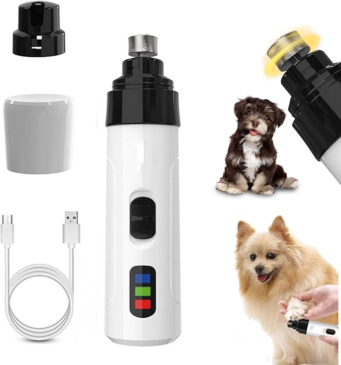 Heusom Silent Groom Pro Nail Grinder, 2025 New Heusom Dog Nail Trimmer, Rechargeable USB Charging Pet Nail Grinders for Dog, Electric Dog Nail Clippers, Pet Paws Grooming Smoothing Tool (1 Set)