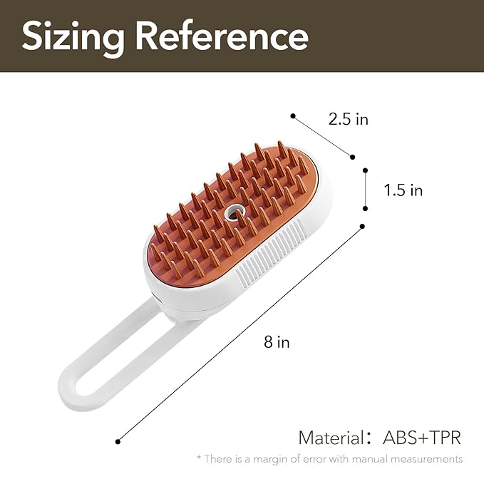 Enhanced 3-in-1 Cat Steam Brush With Larger Spray Misting, Long Steamy Comb for undercoat Shedding, Hair Removal & Cleaning, Water Brush for Indoor Long Hair Cat, Dog, Rabbit (Purple)