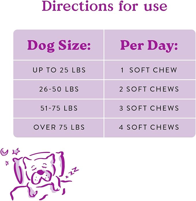 Bocce's Bakery Calming Supplement for Dogs, Daily Chews Made in The USA with Chamomile, Lemon Balm, L-Theanine & Melatonin, Supports Stress, Banana & Honey, 60 ct