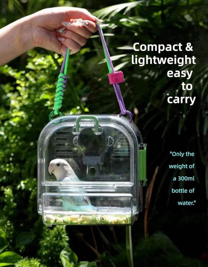 Portable Plastic Bird Cages Lightweight Waterproof Ventilated Travel Bird Cage for Pets Ideal for Outdoor Use Easy to Carry Bird Carrier Perfect for Small Birds and Budgies (Yellow)