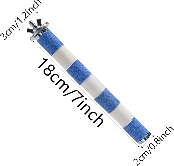 Bird Perch Parrot Stand Cage Accessories Natural Wooden Stick Paw Grinding Rope-surfaced Chew Toy Standing Rod for Exercise Training Branches (Sandstone (M 4 pcs))