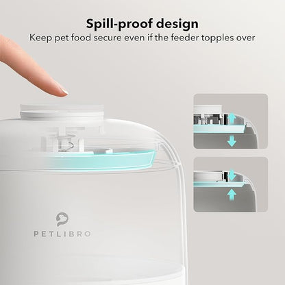 PETLIBRO Automatic Cat Feeder, Wi-Fi Rechargeable Cat Food Dispenser Battery-Operated with 30-Day Life, AIR Timed Pet Feeder for Cat & Dog, 2L Auto Cat Feeder