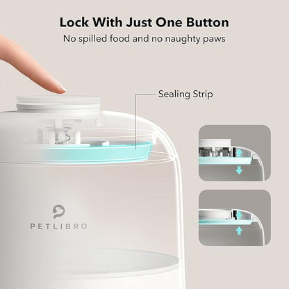 PETLIBRO Automatic Cat Feeder, Battery-Operated Automatic Cat Food Dispenser with 180-Day Life, AIR Cordless Timed Pet Feeder for Cat & Dog, 2L Auto Cat Feeder, White