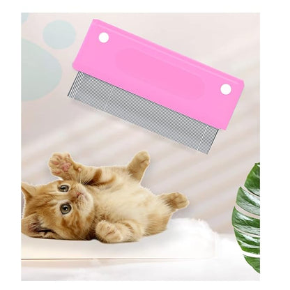 5 Pieces Tear Stain Remover and Grooming Combs - Remove Fleas, Dandruff, Hair Stains, Crust and Mucus for Small Dogs and Cats (Pink)
