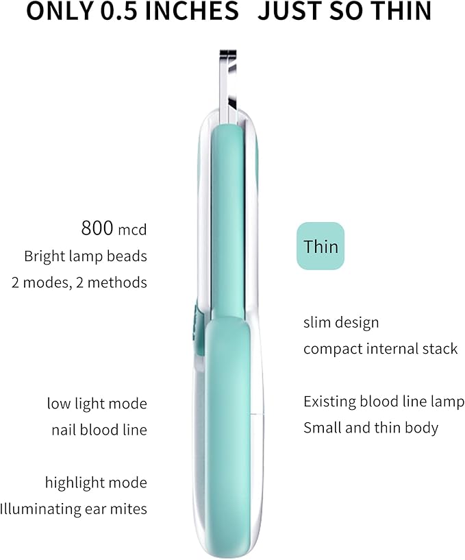 Pet Dog Cat Nail Clippers, Dog Nail Trimmers for Small Animals with LED Lights, Professional Beauty Care Tools, Avoid Excessive Cutting, Suitable for Tiny Dog Cat Rabbit Bird Puppy Kitten (Blue)