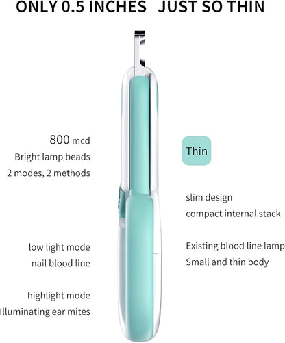 Pet Dog Cat Nail Clippers, Dog Nail Trimmers for Small Animals with LED Lights, Professional Beauty Care Tools, Avoid Excessive Cutting, Suitable for Tiny Dog Cat Rabbit Bird Puppy Kitten (Blue)