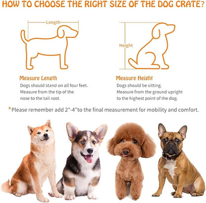 Dog Crate Furniture with Double Drawers, Wooden End Table Dog Kennel, Furniture Style Wood House Crate for Small/Medium/Large Dogs, Decorative Dog Crate with Storage for Large Breed, 32 Inch,Gray