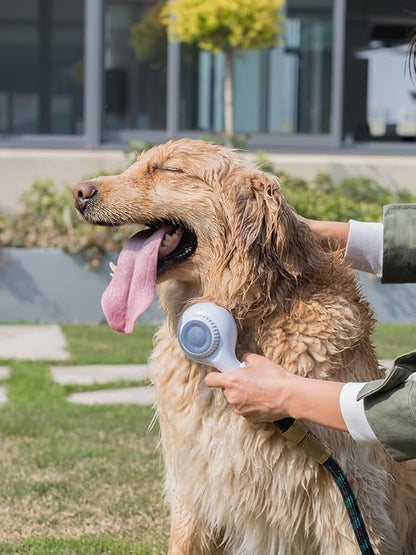 Dog Shower Head with Brush  3-in-1 Pet Grooming Tool with Shampoo Dispenser & Stainless Steel Hose  Indoor/Outdoor Use  Compatible with ¼ Faucet & ¾ Hose Adapter