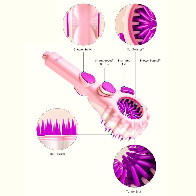 Forlina Brand Dog Shower Attachment | Multi-Functional | One-Handed Operation | Dog Bath Supplies | Shampoo Brush With Low Joint Stress | Easy To Install | Small