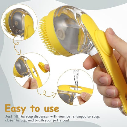 Sosoport Dog Bath Brush Cat Brush Dog Shower Brush Cat Massage Brush Pet Grooming Brush Dog Scrubber Brush With Soap Dispenser