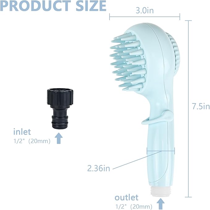 Dog Shower Brush Attachment - Pet Shower Attachment Dog Shower for Gentle Grooming, Easy to Use Dog Shower for Home Grooming, Dog Bath Brush for Deep Cleaning