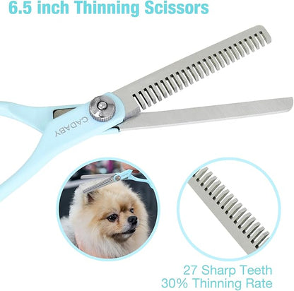 5 in 1 Dog Scissors for Grooming, Dog Grooming Scissors, Professional Pet Stainless Steel Shears, Sharp, Blue