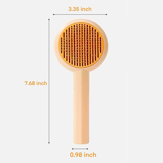 2 Pcs Cat Grooming Brushes, Pet Hair Cleaner Brush, Pet Massage Brushes for Cats Dogs with Self-Cleaning Button, Pet Shedding Brush for Removing Tangles Loose Fur