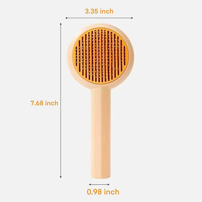 2 Pcs Cat Grooming Brushes, Pet Hair Cleaner Brush, Pet Massage Brushes for Cats Dogs with Self-Cleaning Button, Pet Shedding Brush for Removing Tangles Loose Fur