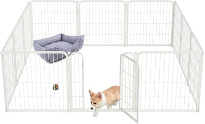 FXW Homeplus Dog Playpen for Indoor Use - Stress-Free and Safe Play, Heavy Duty 24 Inch 12 Panels Dog Pen for Puppies & Small Dogs, White_atented