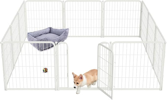 FXW Homeplus Dog Playpen for Indoor Use - Stress-Free and Safe Play, Heavy Duty 24 Inch 12 Panels Dog Pen for Puppies & Small Dogs, White_atented