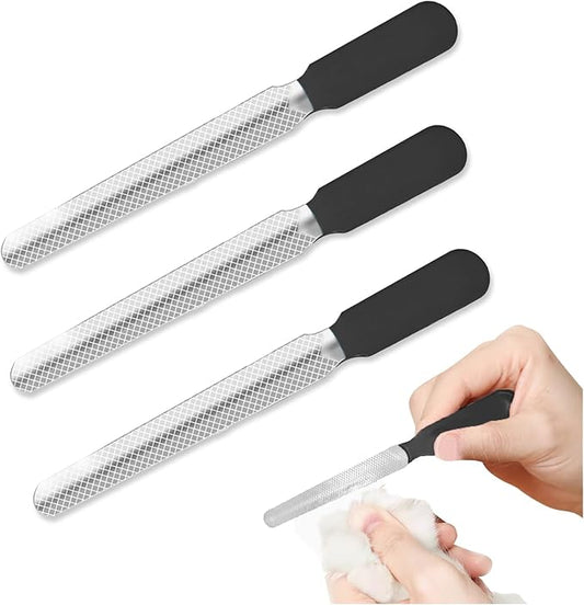 NIIIYTYB 3Pcs Dog Nail File Professional Metal Emery Boards for Dogs Cats Nail Grooming Tool for Smoothing Rough Edges Pet Filer for Large Small Breeds Puppies Toenails Safe Effective(Black)