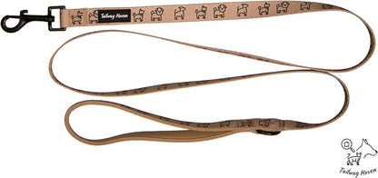 Dog Harness and Leash Set, No Pull Adjustable Soft Padded Vest, No Choke (Large, Beige Dog Pattern)