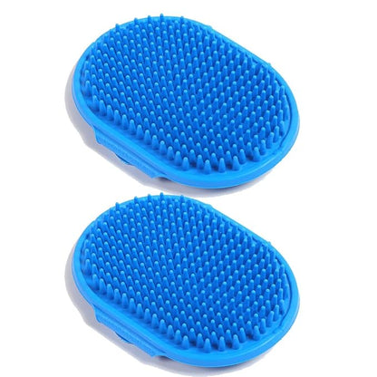 2 Pcs Dog Bath Brush Grooming Brush facial brush for Long Short Haired Dogs and Cats