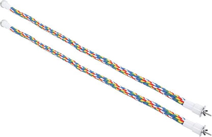 2PCS 60cm/23.6in Bird Rope Perch, 1.8cm Soft Cotton Parakeet Perches, Colorful Bird Cage Accessories with Fixing Screws for Birds to Chew and Stand On