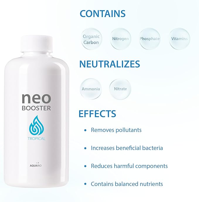 Neo Booster Tropical - Rapid Pollutant Removal, Shortens Filtration Cycle, Ideal for Planted Aquariums, All-in-One Aquarium Water Conditioner - Water Conditioner for Aquarium Tank - 300ml
