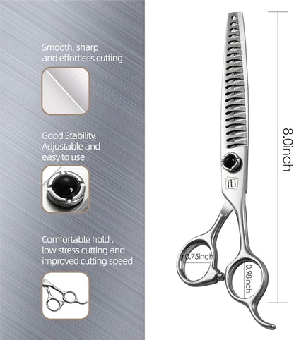 Dog Grooming Scissors: 7 inch Pet Chunker Shears Made Of Japanese 9CR Advanced Stainless Steel Professional Grooming Scissors for Dogs Cats and Other Pets