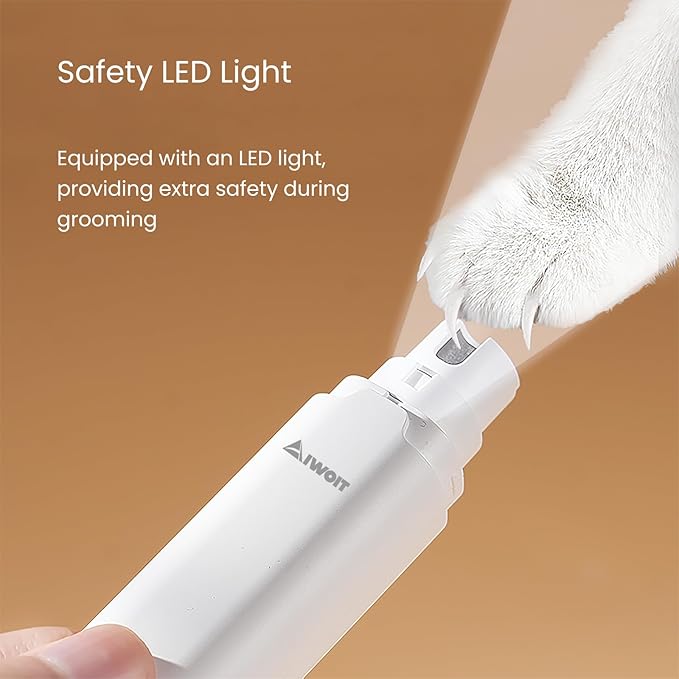 Dog Nail Grinder & Dog Nail Trimmers - Rechargeable Low-Noise 2-Speed Electric Pet Claw Clipper for Dogs & Cats, Safe Grooming Supplies for Small to Large Pets with Paw Care Essentials