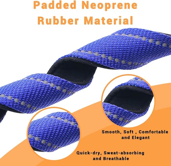 2 Pack Reflective Dog Collar with Safety Locking Buckle, Adjustable Soft Breathable Comfortable Nylon Pet Collar for Small, Medium and Large Dogs, Navyblue, Mini Small