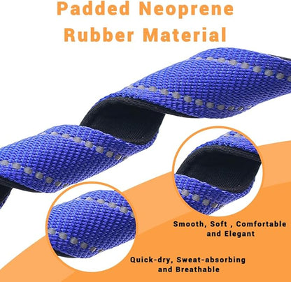 2 Pack Reflective Dog Collar with Safety Locking Buckle, Adjustable Soft Breathable Comfortable Nylon Pet Collar for Small, Medium and Large Dogs, Navyblue, XXS