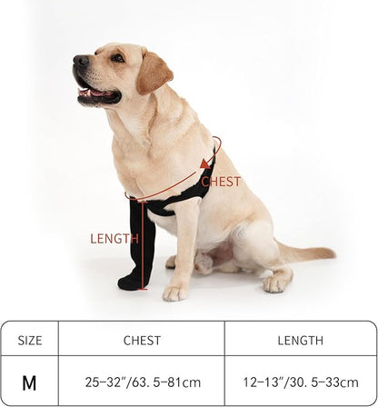Dog Recovery Socks - Waterproof Paw Protectors with Non-Slip Sole | Post-Surgery Boots for Wound Protection | Anti-Licking Sleeves for Dogs (Black, M_Right)