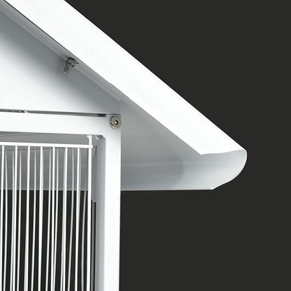 PawHut Wrought Metal Bird Cage Feeder with Rolling Stand Perches Food Containers Doors Wheels 67" H, White