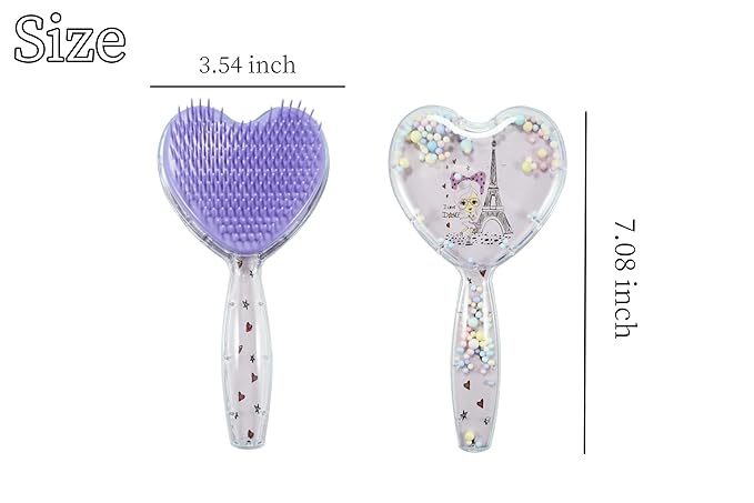 Soft Dog Brush for Small Dogs - Gentle Puppy Massaging Brush for Shih Tzus, Yorkies, Maltipoos, Maltese, Cats & Rabbits - Love Shape Design for All Hair Types (Purple)