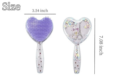 Soft Dog Brush for Small Dogs - Gentle Puppy Massaging Brush for Shih Tzus, Yorkies, Maltipoos, Maltese, Cats & Rabbits - Love Shape Design for All Hair Types (Purple)