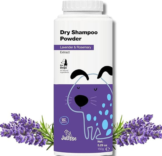 Dry Shampoo for Dogs, Powder Shampoo with Lavender and Rosemary for Dogs, Instantly moisturizing, detangles and rejuvenates That Pretty Coat, Waterless Formula 5.29 oz / 150gr (1) (2)