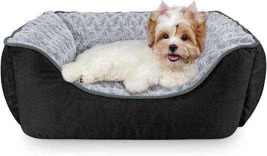 JOEJOY Rectangle Dog Bed for Large Medium Small Dogs - Washable Orthopedic Sofa Bed, Soft Breathable Puppy & Pet Cuddler, Durable Calming Dog Bed with Anti-Slip Bottom, Multiple Sizes, Black