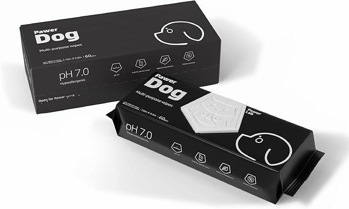 Dog Wipes - Extra Thick and Large Plant-Based Hypoallergenic Grooming Wipes for Dogs, Fragrance-Free, 60-Count - Perfect for Paws and Coats - Luxuriously Moist and Pet Cleaning Wipes